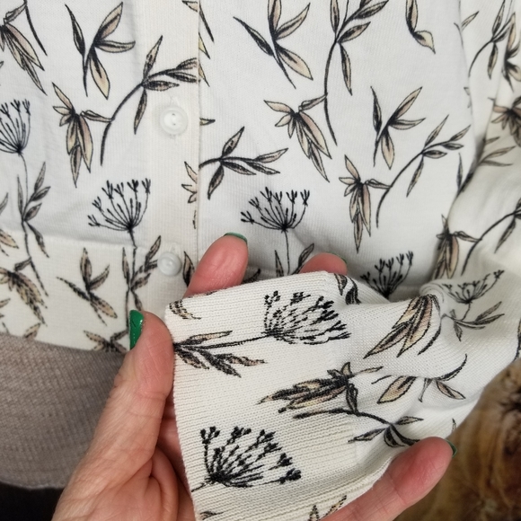 LOFT Sweater Cardigan Floral Print button down - Picture 6 of 9